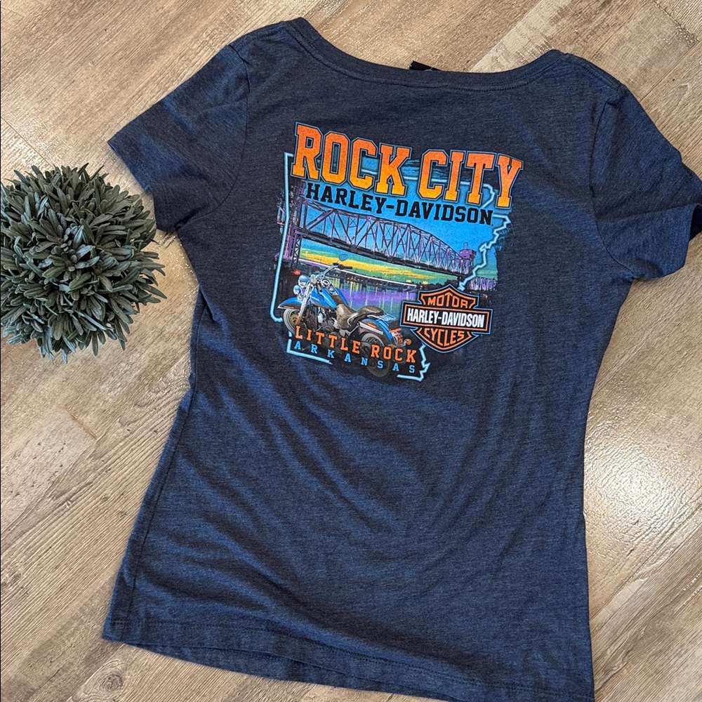 Women’s Harley Davidson Little Rock V neck Tee